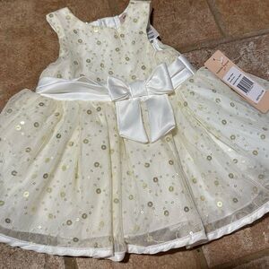 Nanette Lepore Infant Cream Gold Special Occasion Dress - NWT size 6m